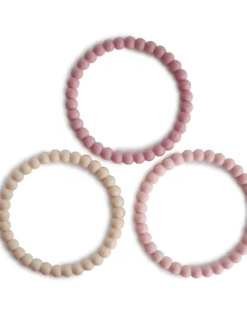 Bracelets de dentition - perles rose (3 pièces)