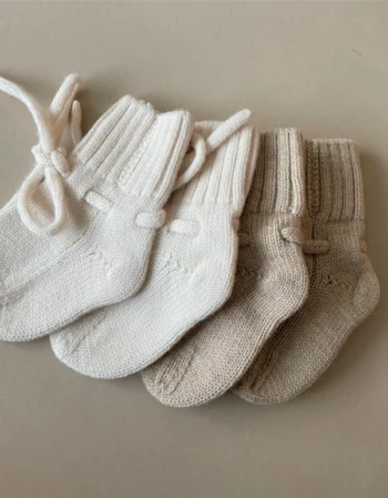 Chaussons mérinos blanc cassé