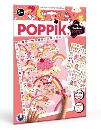 poster créatif + 150 stickers - licornes