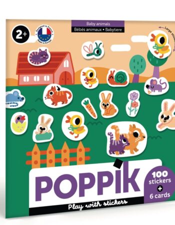 6 cartes + 100 stickers - les bébés animaux