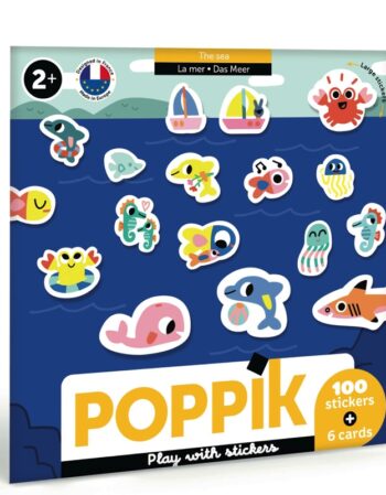 6 cartes + 100 stickers - les animaux de la mer